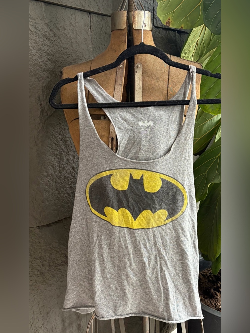 Batman Gray Tank with Yellow & Black Logo
